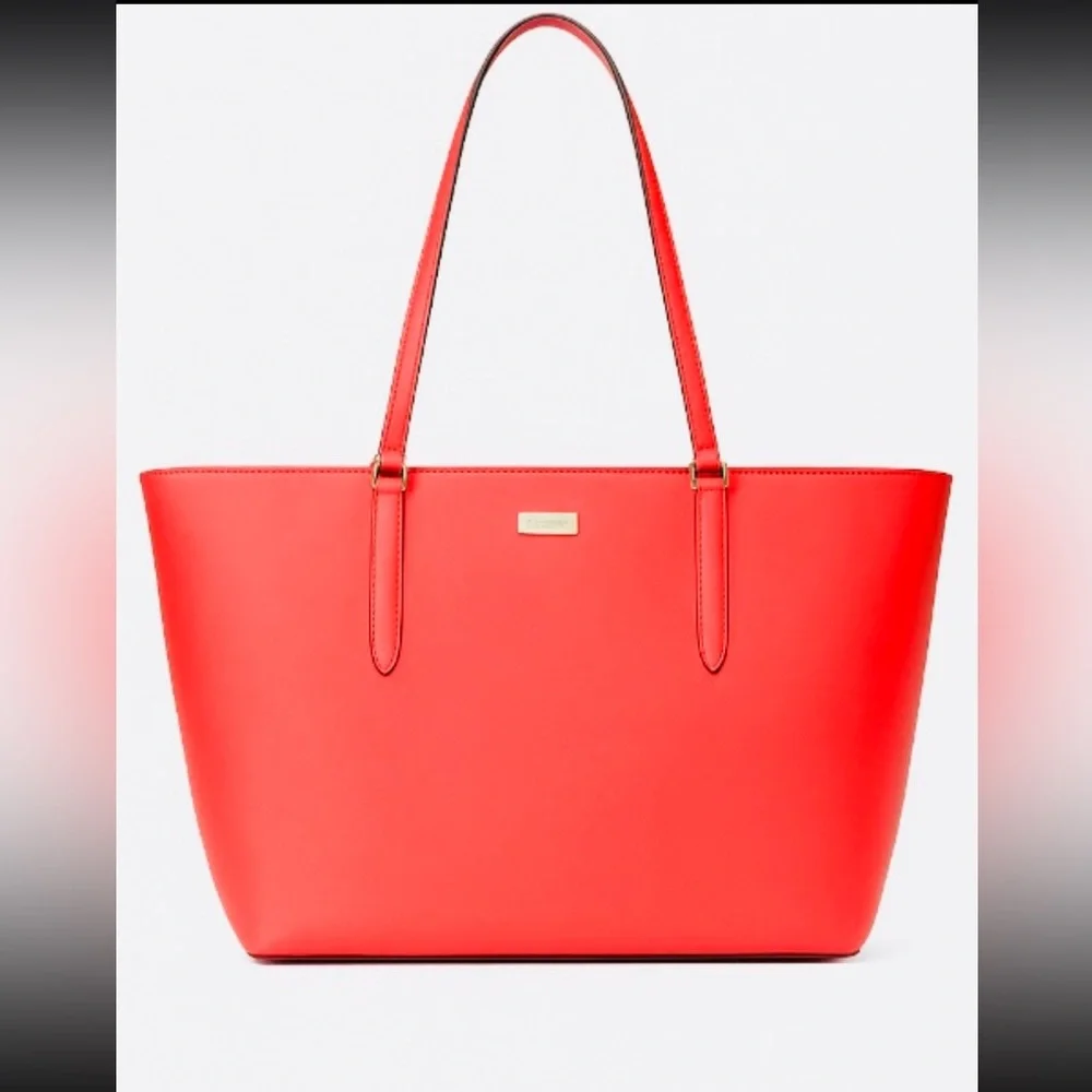 Kate Spade Newbury Large Tote Strawberry Pink Leather Work Travel Bag